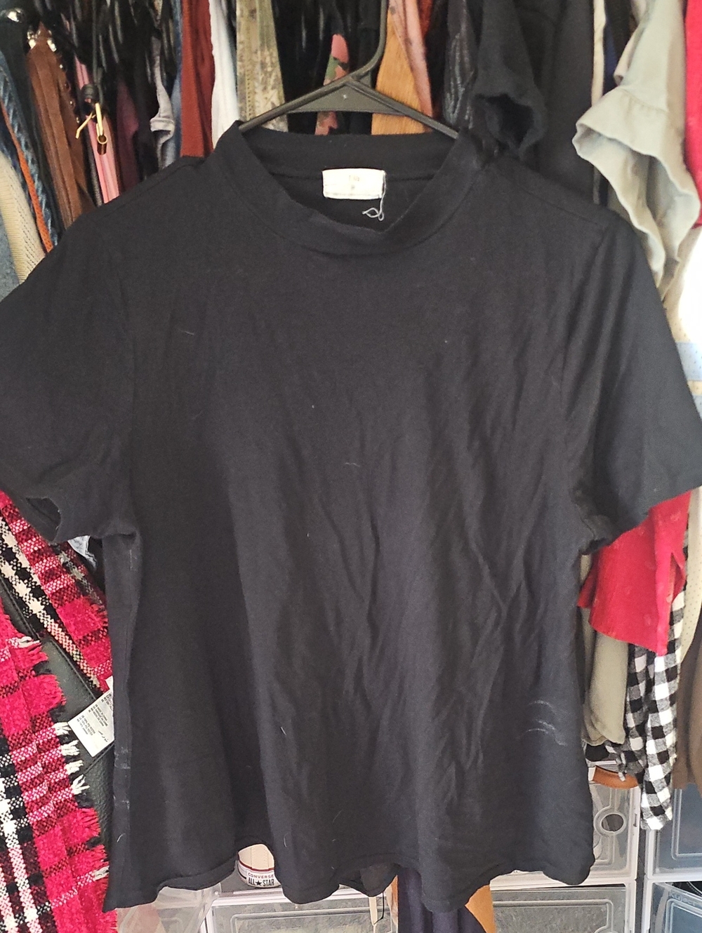 Black Women's Crop Top Tee - Classic Short Sleeve